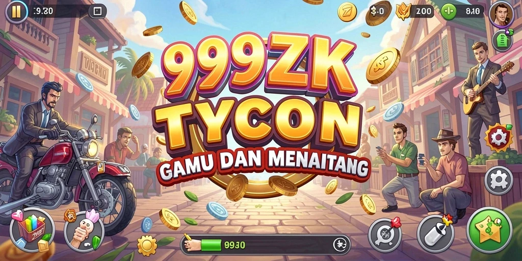 Screenshot gameplay 999ZK menampilkan manajemen perusahaan yang dinamis.