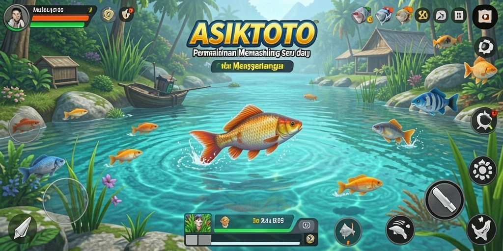 Tampilan gameplay seru saat memancing ikan besar di ASIKTOTO.