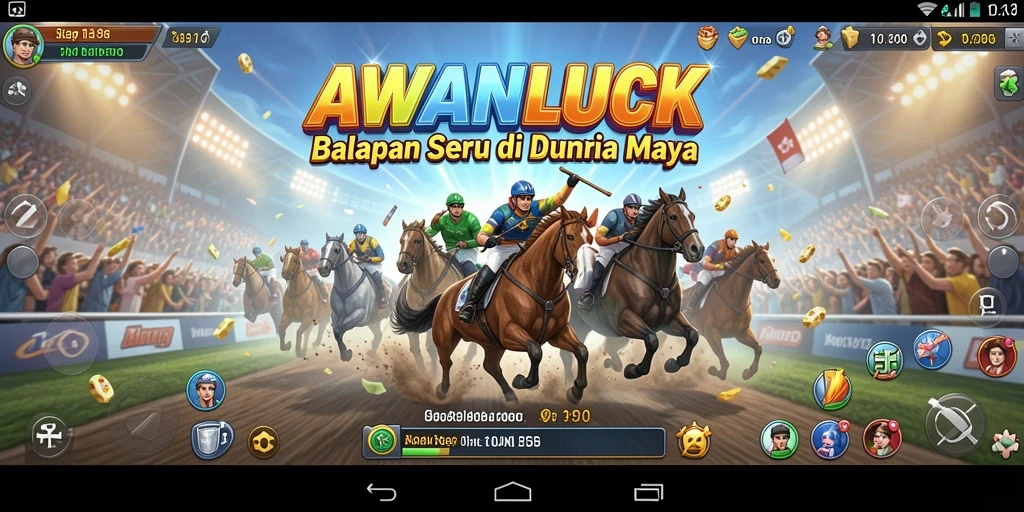 Tangkapan layar gameplay AWANLUCK yang menampilkan aksi balapan mendebarkan.