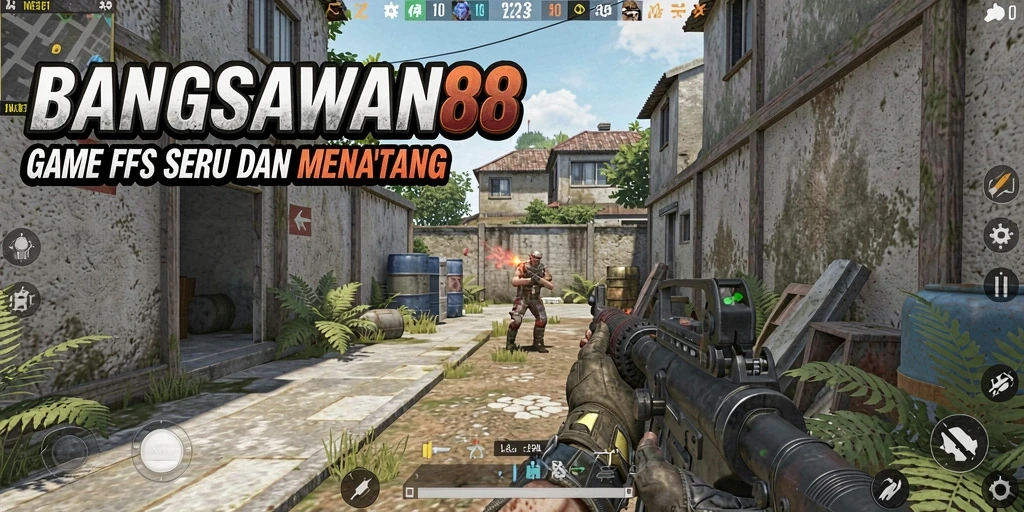Tampilan gameplay nyata di BANGSAWAN88 dengan aksi FPS seru.