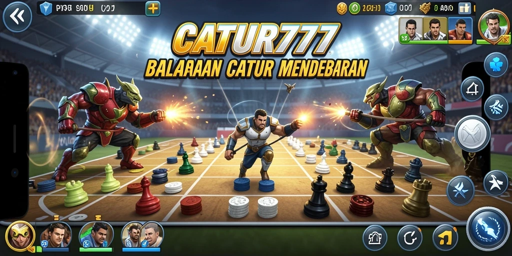 Screenshot utama CATUR777 menampilkan aksi balap yang mendebarkan dan strategi catur.