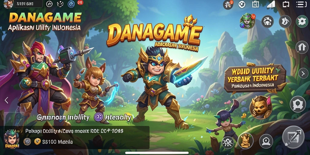 Tampilan antarmuka utama DANAGAME dengan fitur-fitur Utility yang menarik.