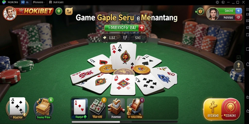 Tampilan gameplay Gaple yang menegangkan dan seru di HOKIBET.