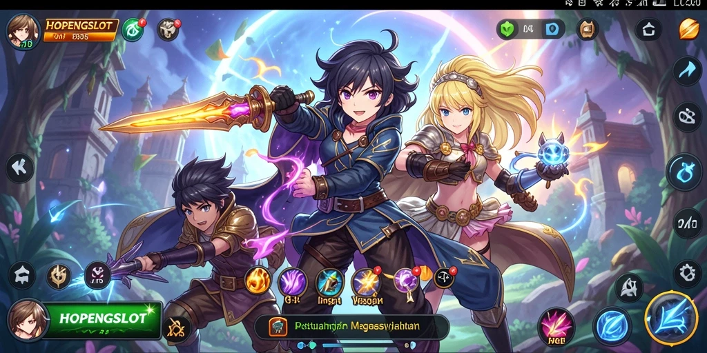 Tampilan gameplay <strong>HOPENGSLOT</strong> yang menampilkan aksi karakter Anime.