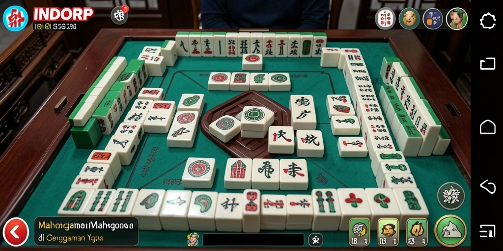 Tangkapan layar gameplay INDORP yang menunjukkan aksi Mahjong seru.