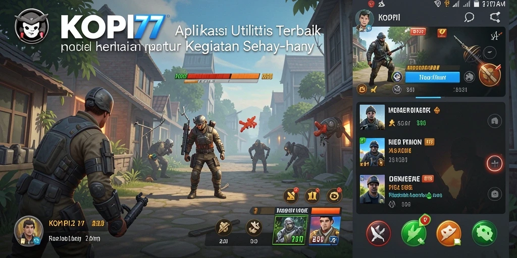 Tampilan utama KOPI77 dengan fitur-fitur Utility yang bermanfaat.