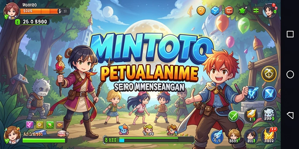 Tampilan gameplay MINTOTO yang penuh aksi dan karakter anime yang menarik.