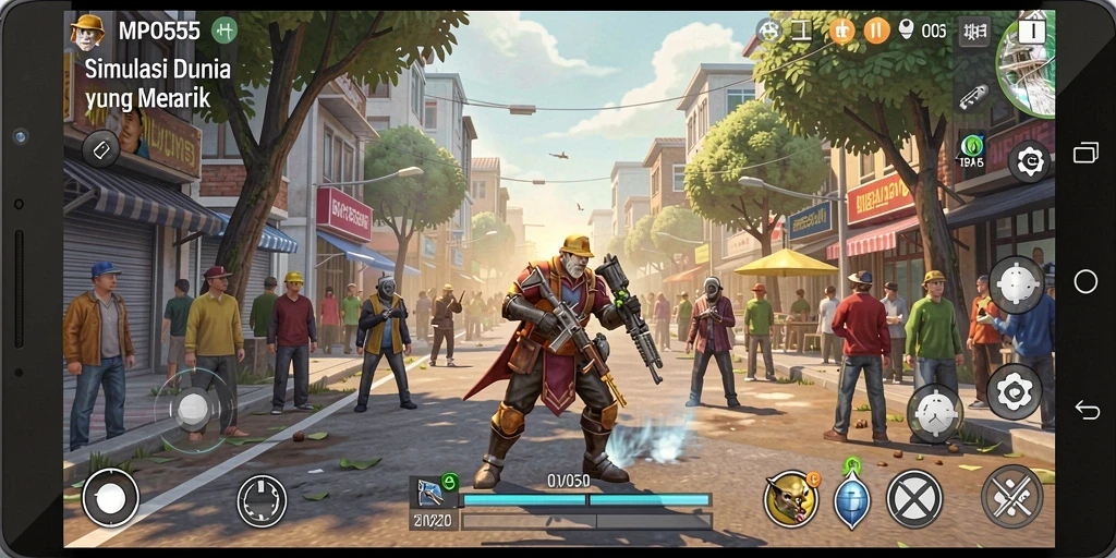 Screenshot MPO555 menampilkan gameplay simulasi yang mendalam dan interaktif.