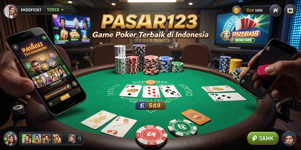 Tampilan menarik dari gameplay poker di PASAR123.
