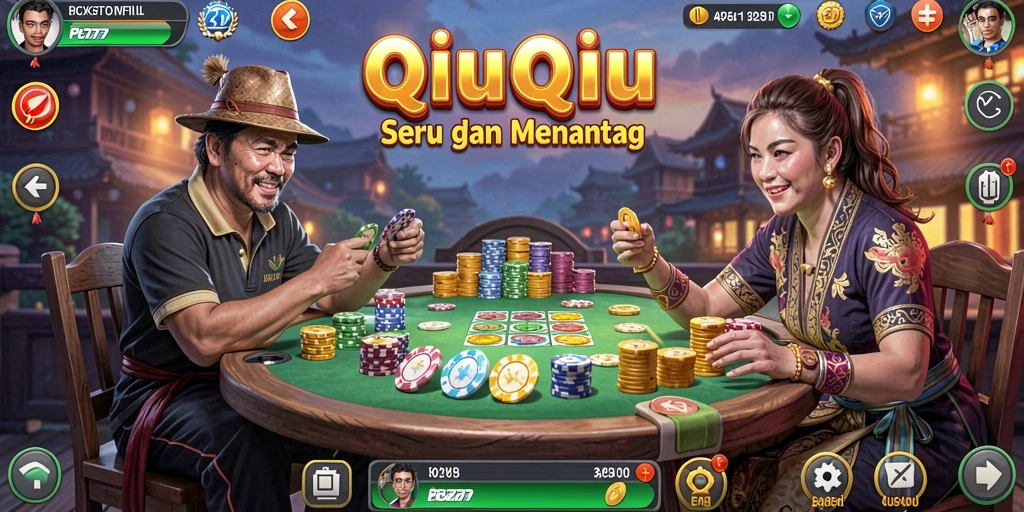 Tampilan gameplay QiuQiu yang seru dan interaktif.