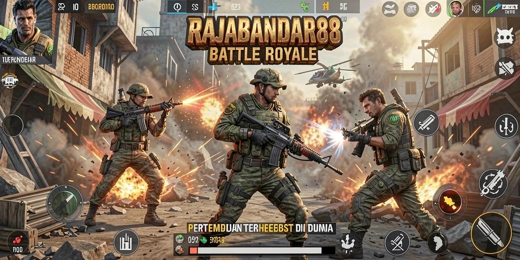 Tangkapan layar menunjukkan aksi seru gameplay Battle Royale.