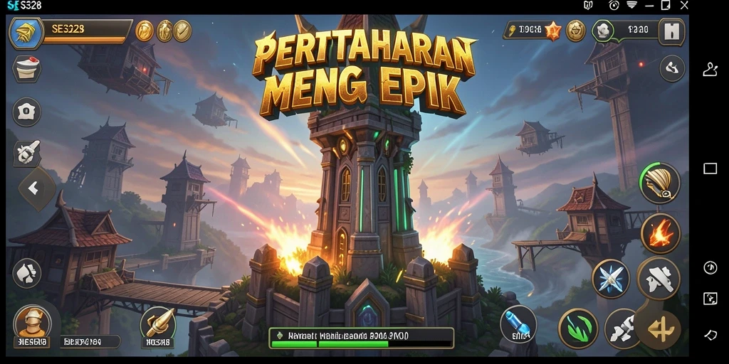 Gameplay epik Tower Defense dengan menara yang strategis.