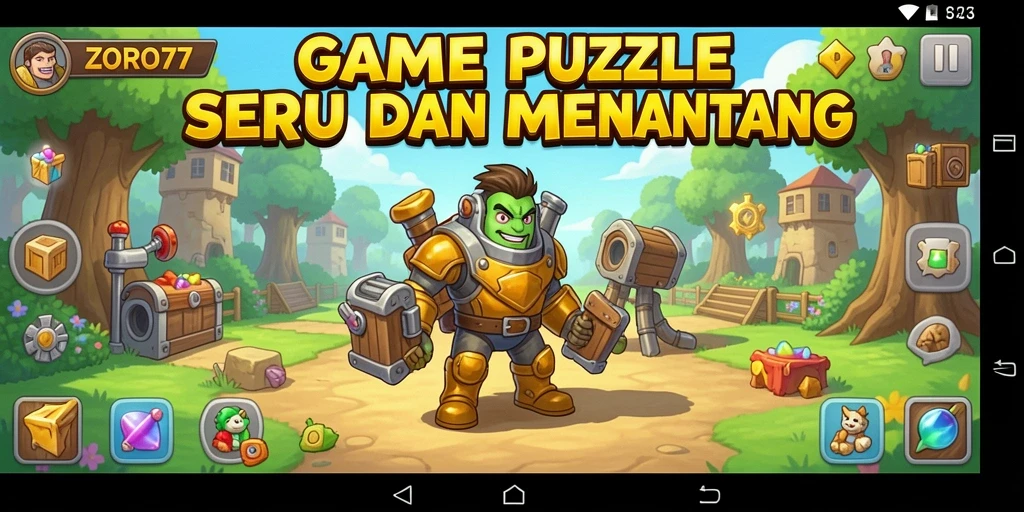 Screenshot utama ZORO77 menampilkan gameplay Puzzle yang menarik.